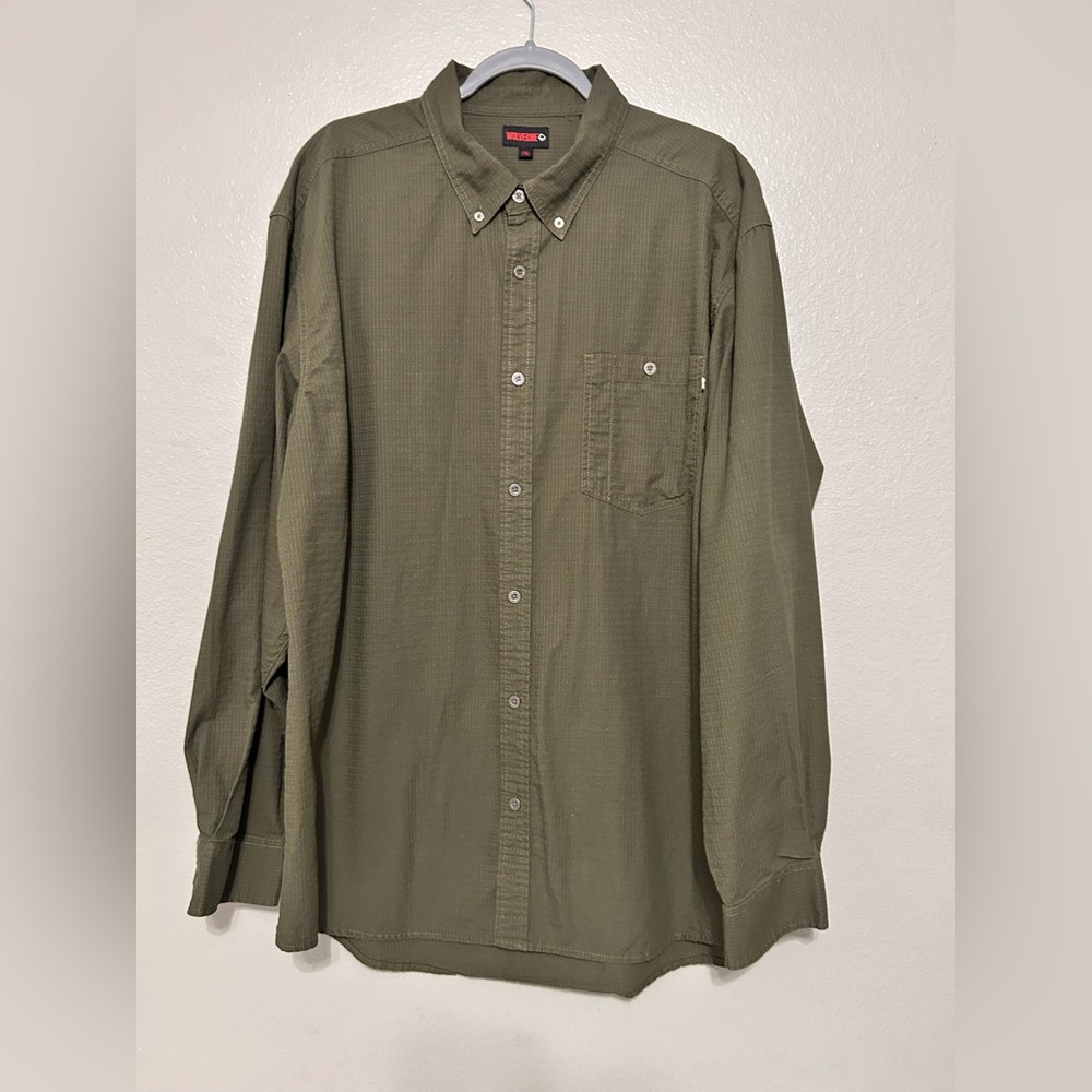 Wolverine Men's Casual Olive Shirt
